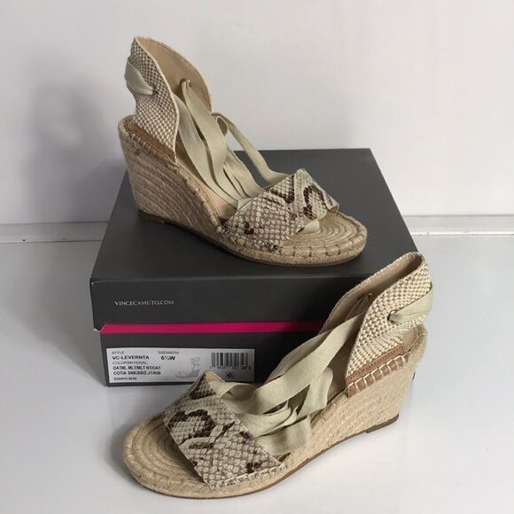 Vince Camuto Levernta Ankle Wrap Espadrilles Wedge - Picture 2 of 8